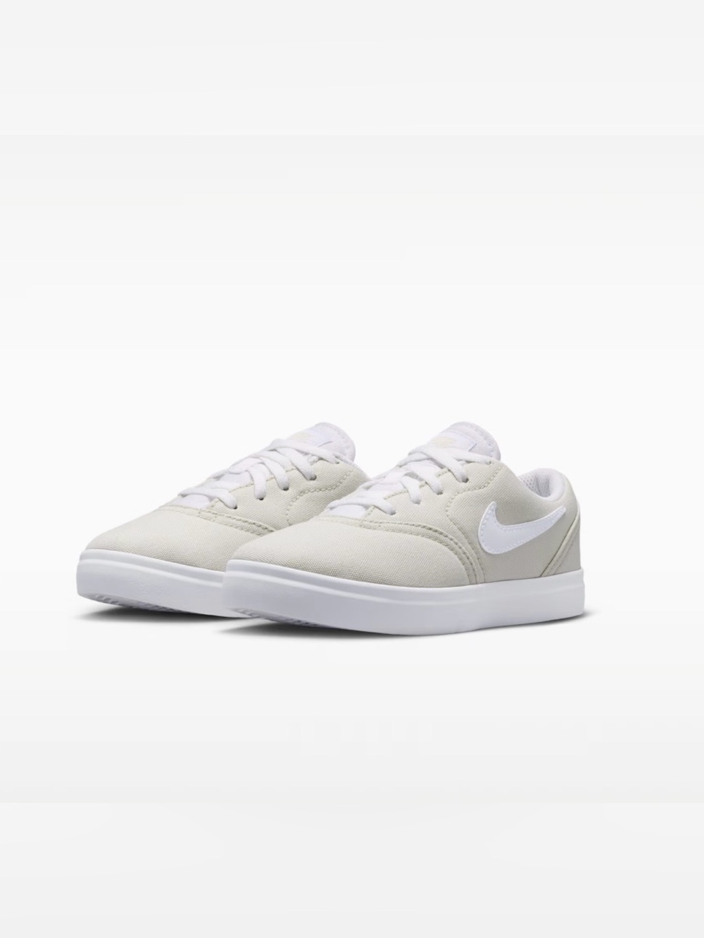 Nike SB Check Canvas Low-Top Sneakers in Bone White 12 kids preppy skate shoes